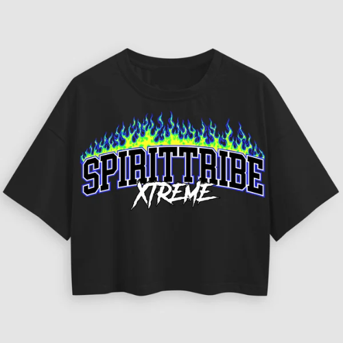 Spirit Tribe Xtreme Streetwear "Blue Flame" Women’s crop